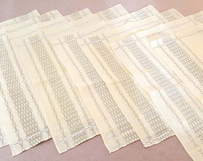 Set of 8 Wonderful Yellow Linen Napkins