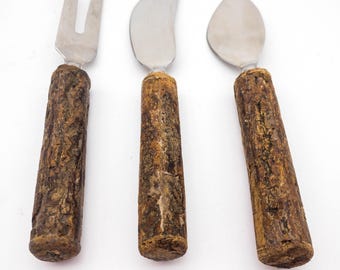 Beautiful Set of Vintage Cork Handled Mid Century Modern Cheese Board Utensils