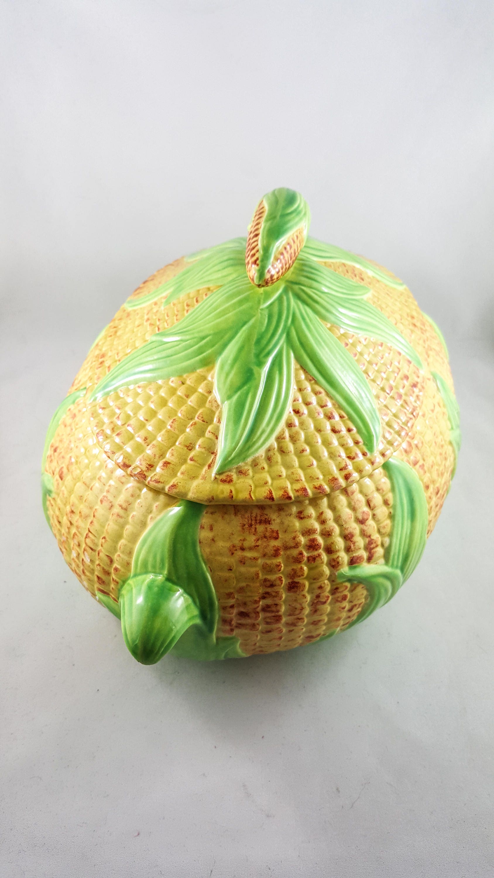 Vintage Corn Dish, Ceramic Covered Corn Dish, Covered Corn Bowl