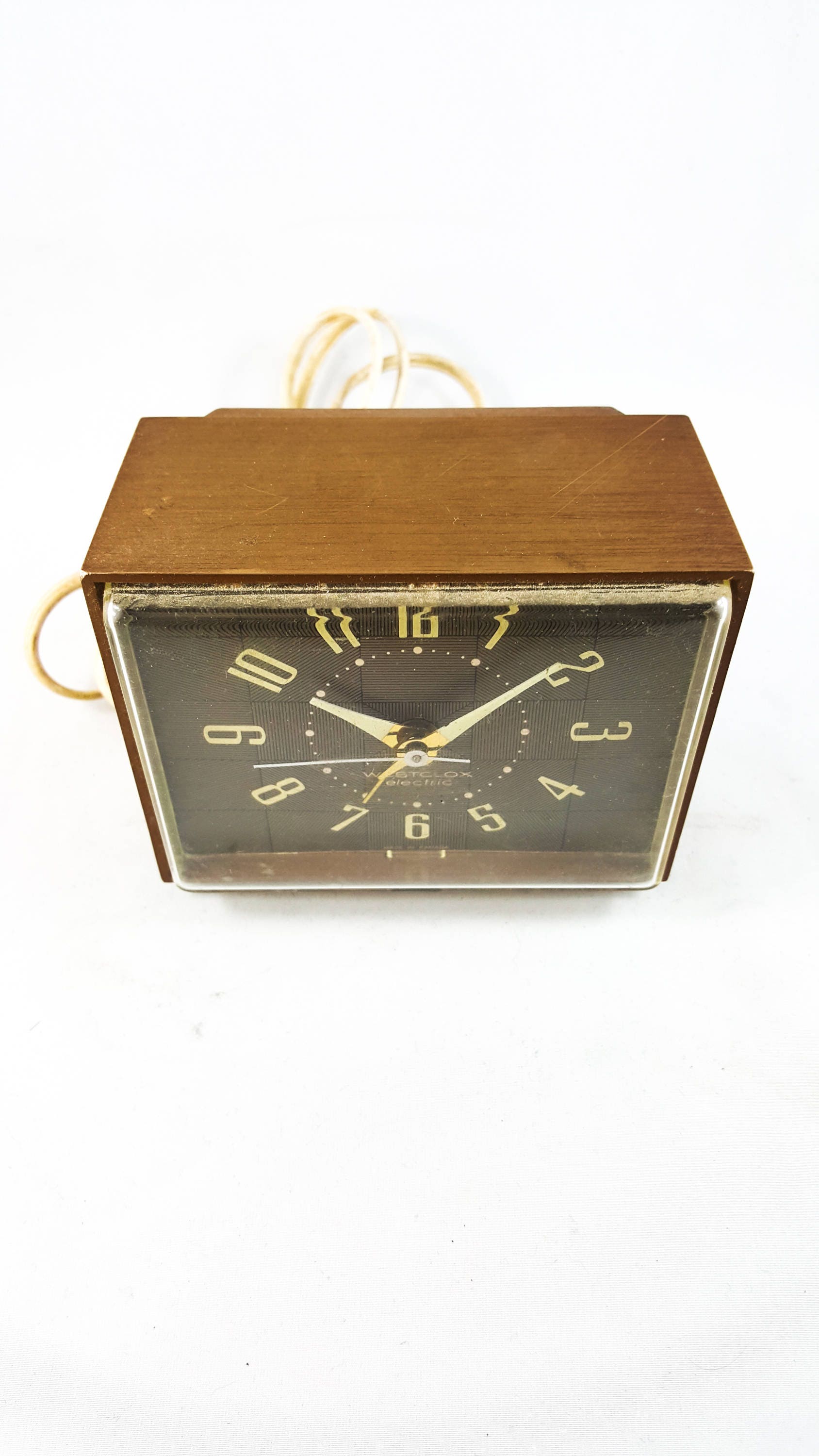 Vintage Westclox Faux Wood Electric Alarm Clock
