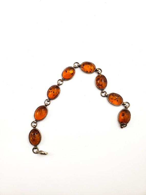 Stunning Baltic Amber and Sterling Silver Bracelet - image 5