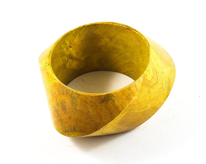 Fabulous Asymetrical Yellow Wood Bracelet