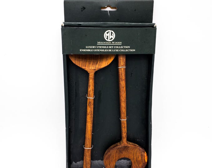 Beautiful Vintage Mid-Mod Renewable timber Salad Servers From Mountain Woods