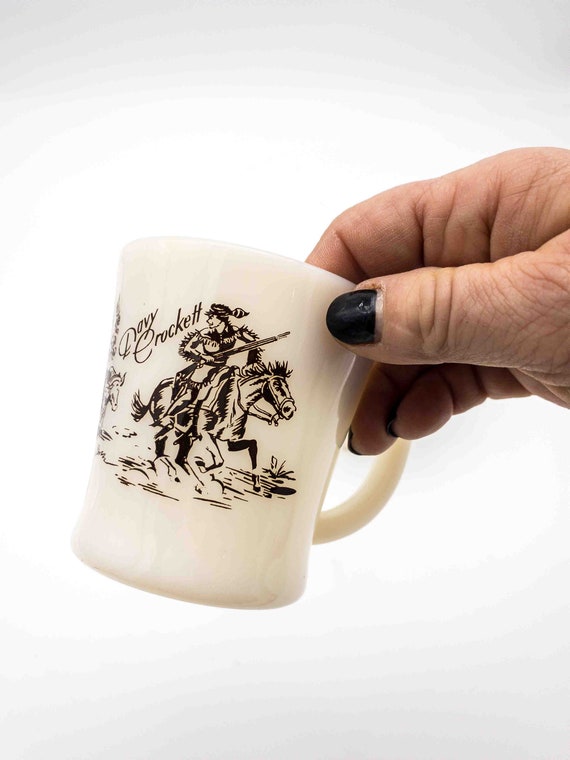 Davy Crockett Fire King Mug, 1 Milk Glass Mug With D Handle, - Etsy
