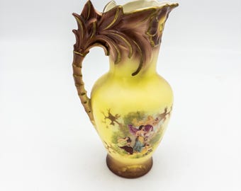Incredible Vintage Czechoslovakian Art Pottery EWER/Pitcher c. 1920's-30's