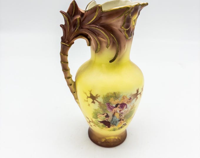 Incredible Vintage Czechoslovakian Art Pottery EWER/Pitcher c. 1920's-30's