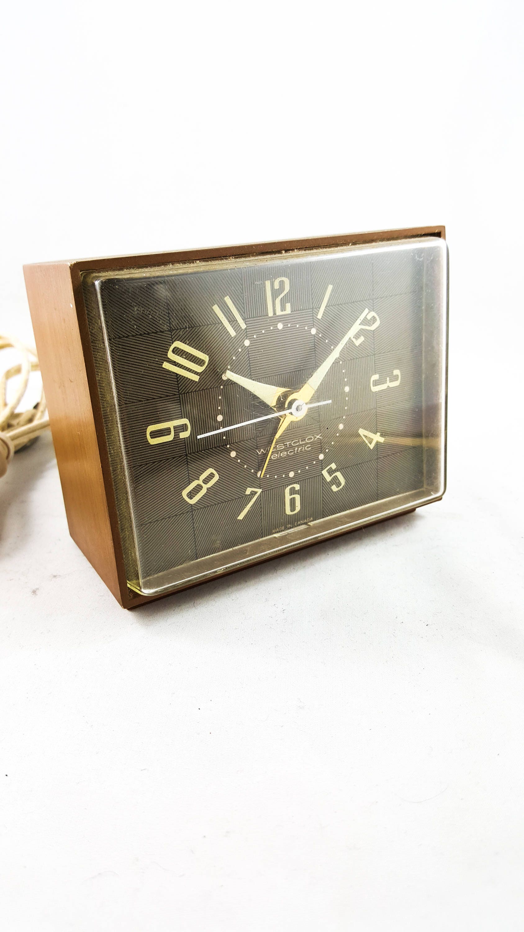 Vintage Westclox Faux Wood Electric Alarm Clock