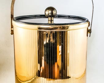 Vintage Gold & Lucite Ice Bucket