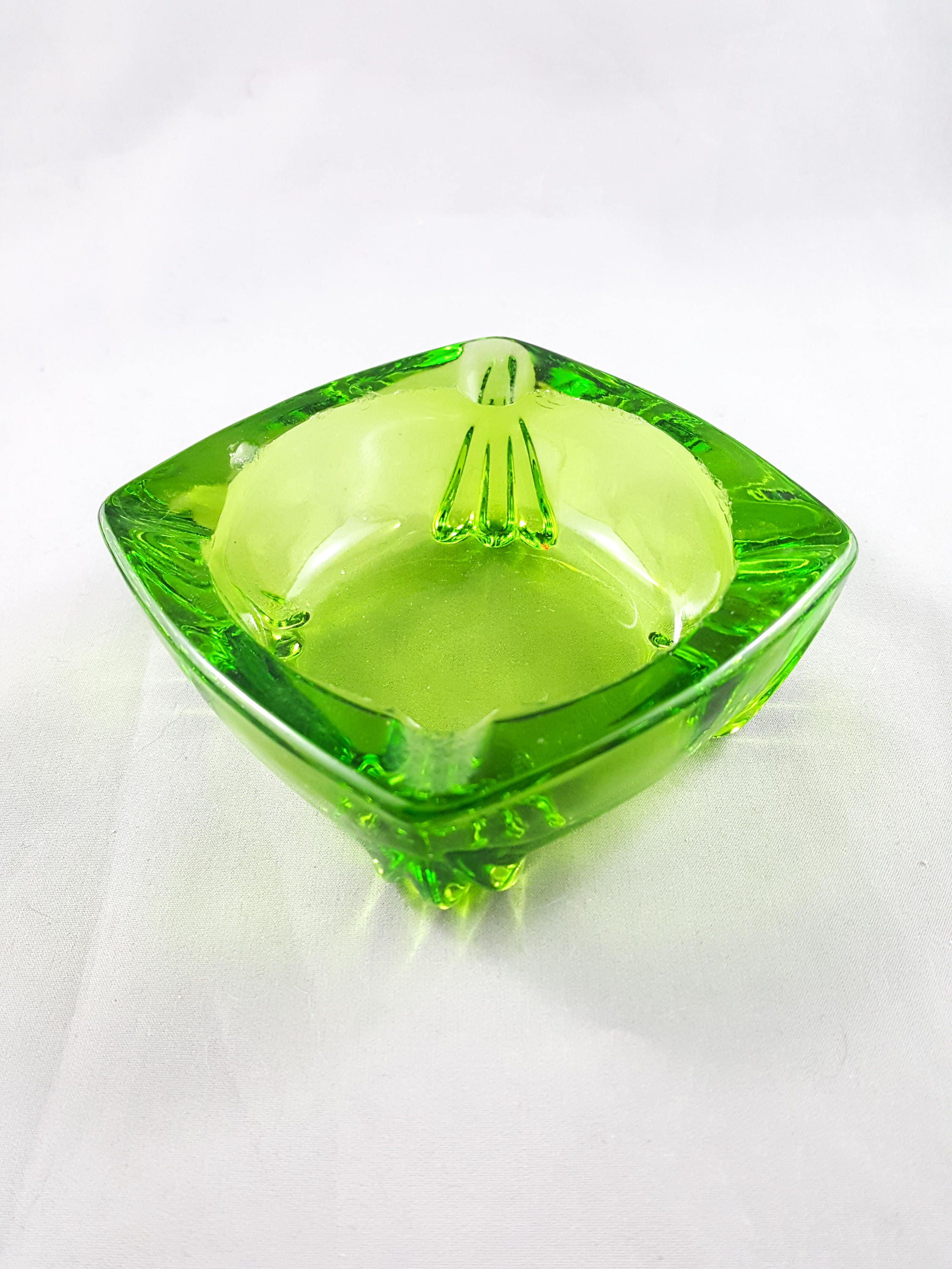 Fabulous Green Glass Ashtray/Trinket Dish