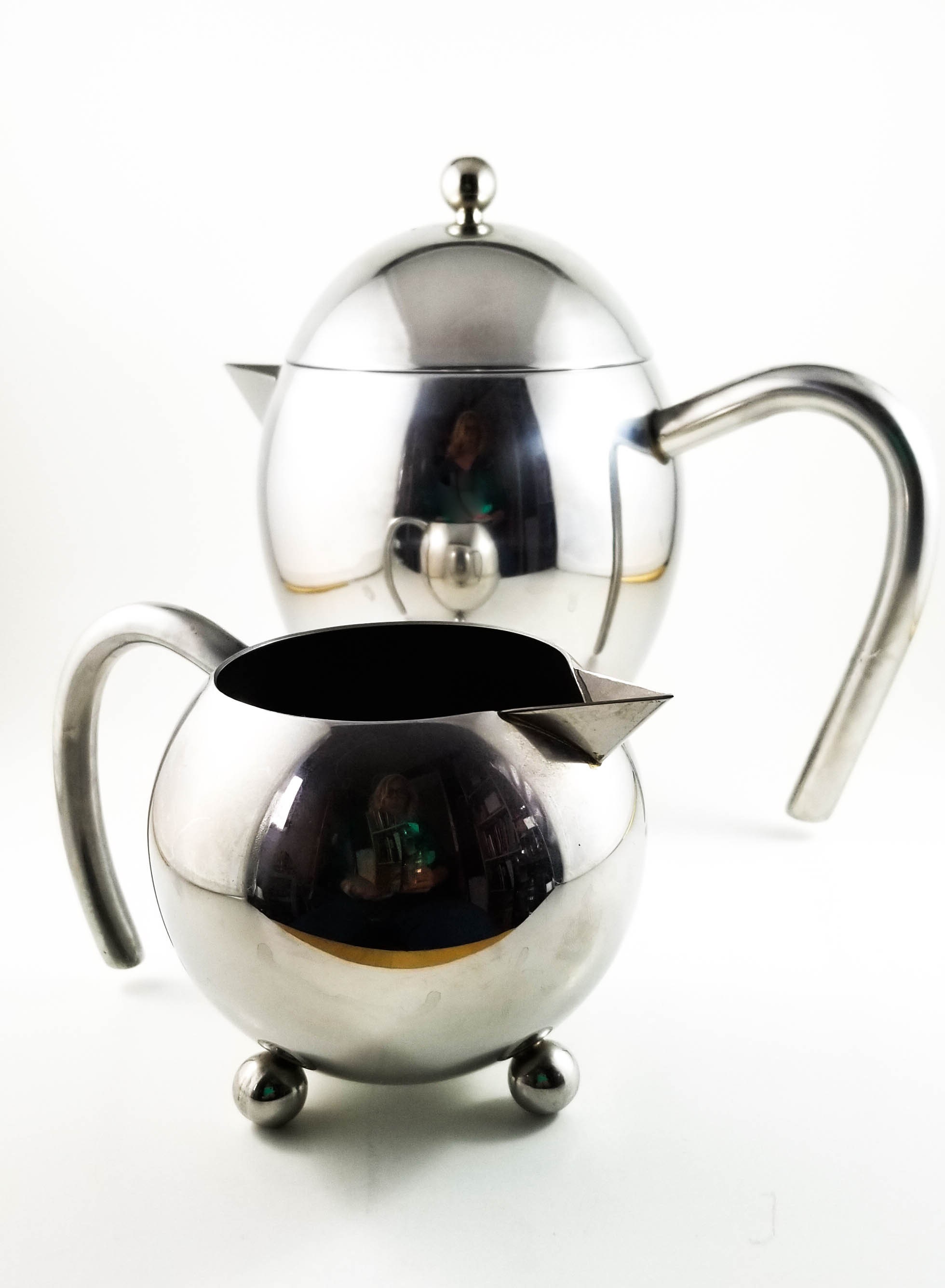 Original Retro Round Teapot 1978 Stainless Steel 24oz 1980s