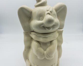 Rare American Bisque Disney 1940's Turnabout double sided Dumbo Mom and Baby Cookie Jar