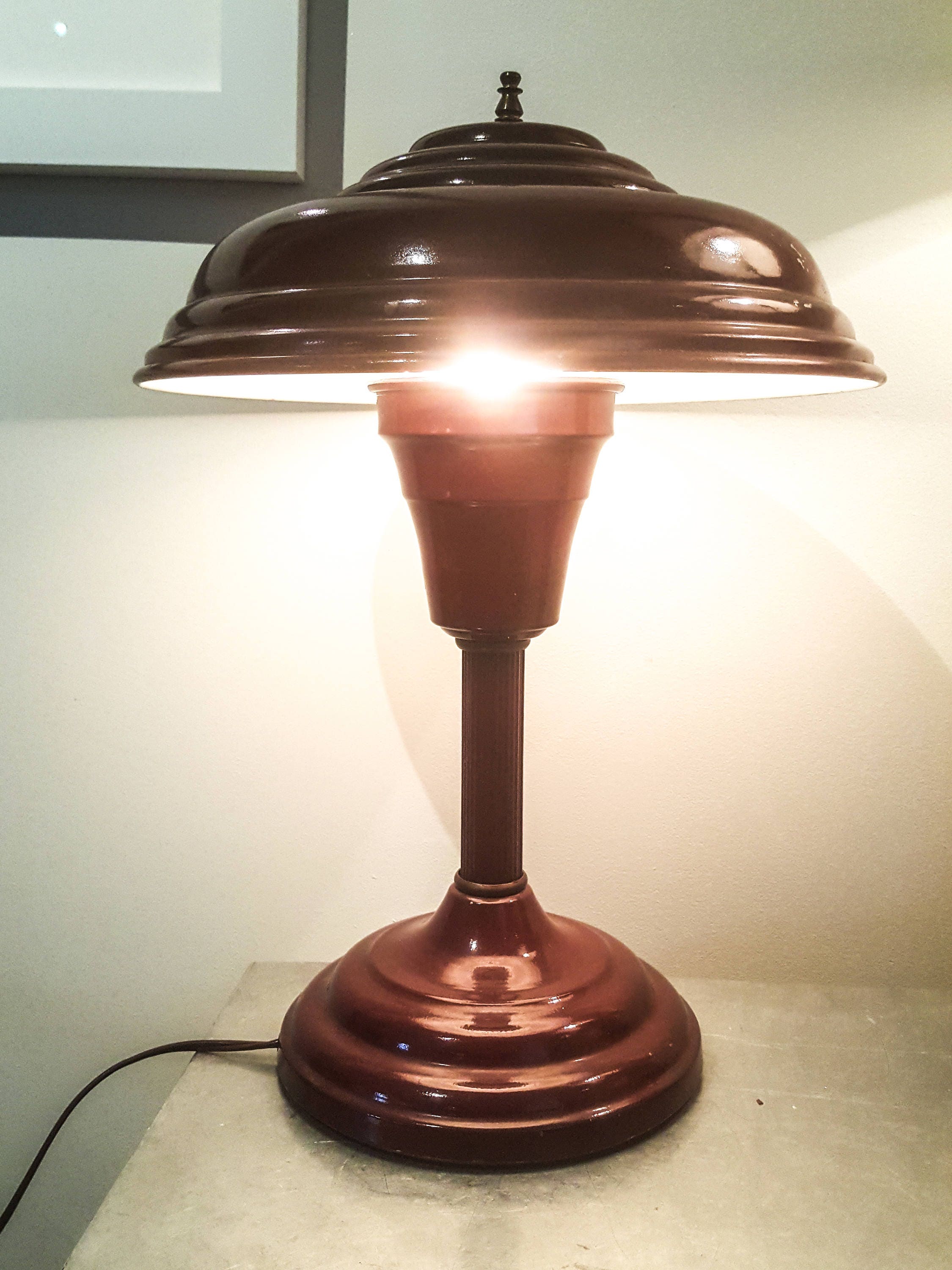 Amazing Mid Century Atomic UFO Flying Saucer Industrial lamp,vintage