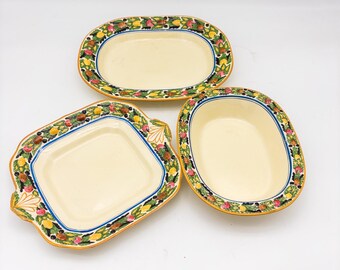 Vintage Adams China Titian Ware Serving Bowl and Platter Set in Della Robbia Pattern
