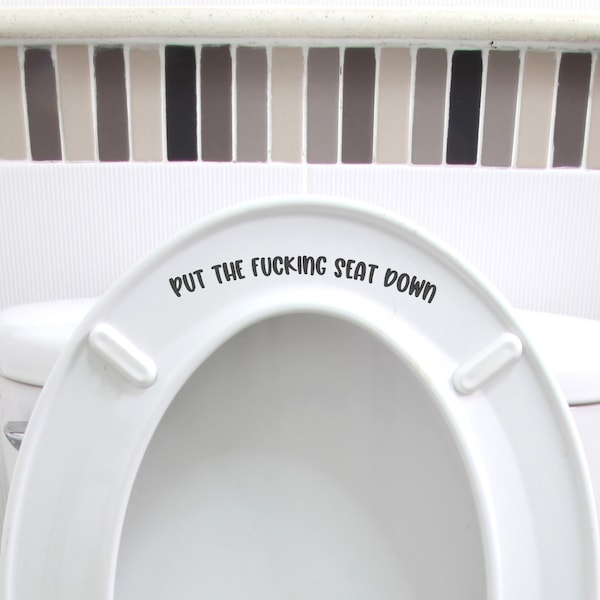 Put the fucking seat down vinyl decal / Funny Bathroom Decal - Toilet Sticker Decal