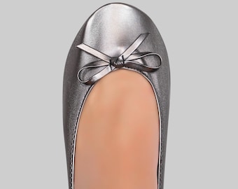 Pewter Gray Cinderollies Foldable Flats,Ballet Flats,foldable ballet flats,shoes,Wedding Flats,wedding shoes,flat wedding shoes,Bridal Flats