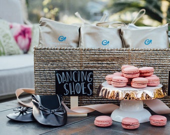 30 Pairs Ballet Flats: Wedding Favor Dancing Slippers with Wristlet