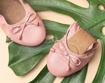 Talaria Flats Blush Luxury Foldable Ballet Flats,Wedding Ballet Flats,Ballet Flats for Work,Foldable Flats for Travel,Cinderollies,Flats