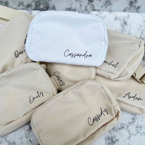 Belt Bag / Fanny Pack - Bride / Bridesmaid - Matching Fanny Packs - Bachelorette Party - Bridesmaid Proposal - Personalized, Custom