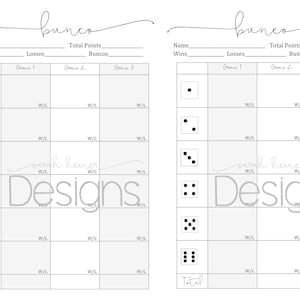 2 Bunco Score Sheets | 3 games | 12 players | black and white | 8.5 x 11 | Instant Download | Ladies Night | Game Night | Girls Game night