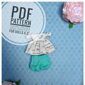 Dress  and pantses for the doll 6.3", Pattern sewing dress and pantses for dolls, PDF, Download pattern pdf