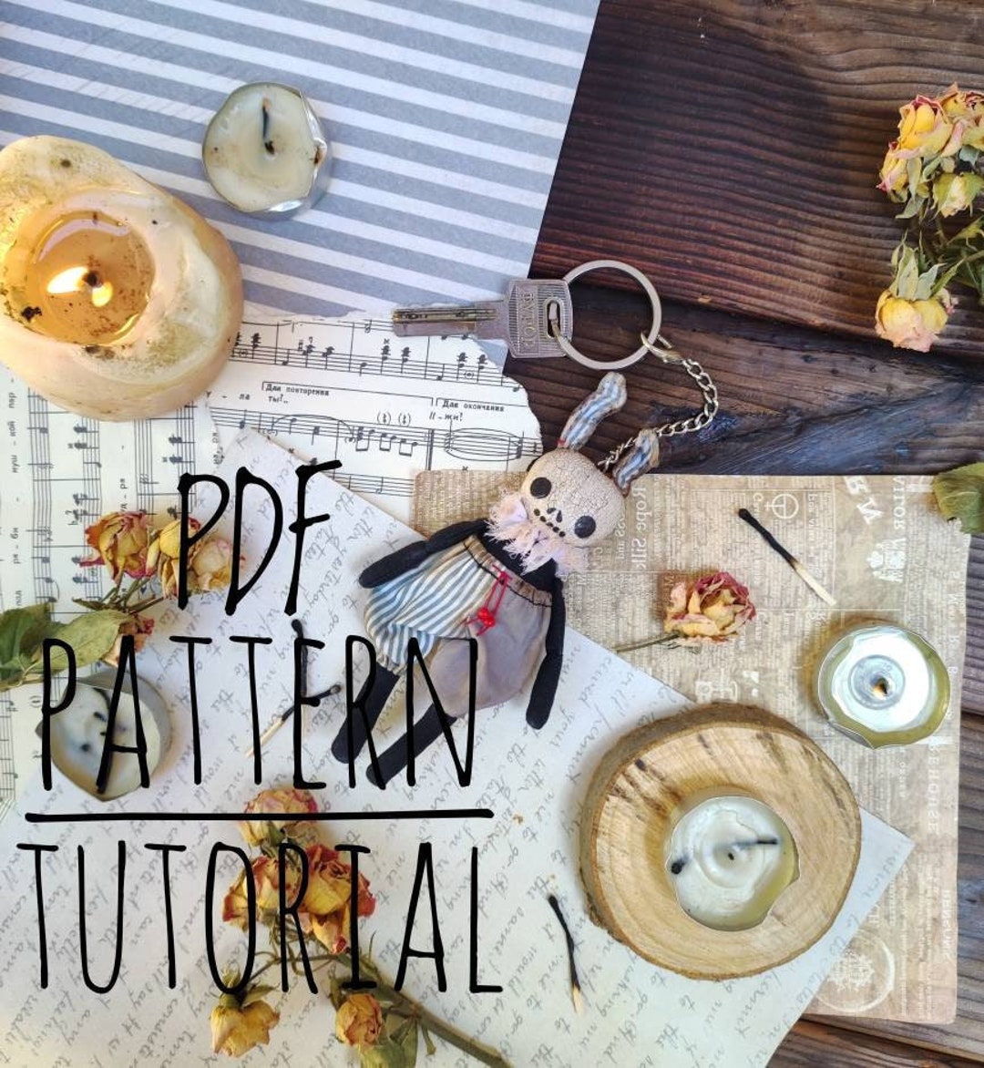 PDF Key Ring Hare Skeleton Pattern Rag Doll Haunted Doll Creepy Scary