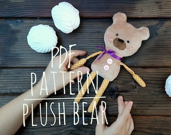 Bea stuffed animal doll sewing patterns / soft toy PDF Easy pattern rag doll animal Pattern Download