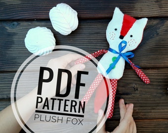 Fox stuffed animal doll sewing patterns / soft toy PDF Easy pattern rag doll animal Pattern Download