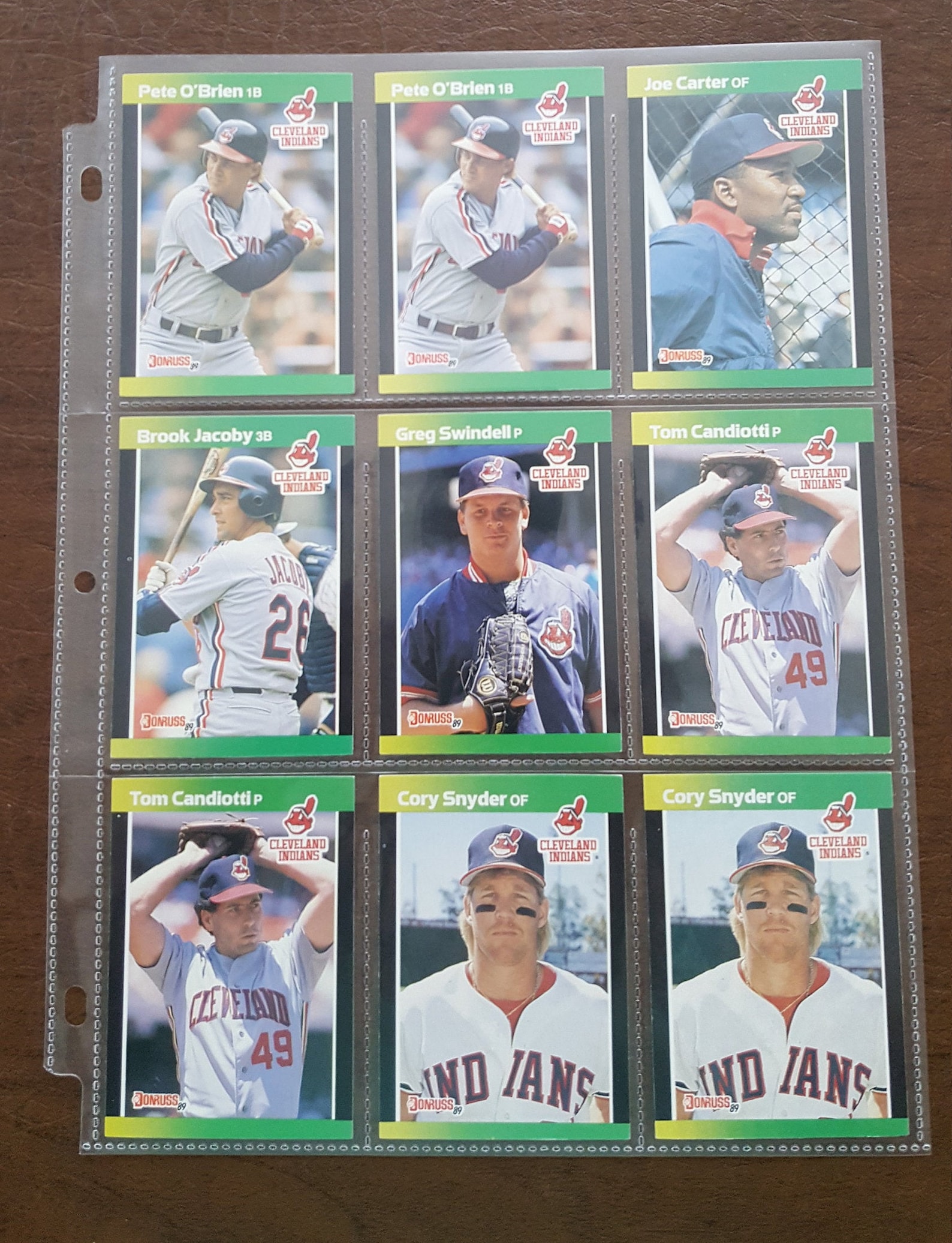 1989 Donruss Major League Baseball Cards Cleveland Indians Set Etsy