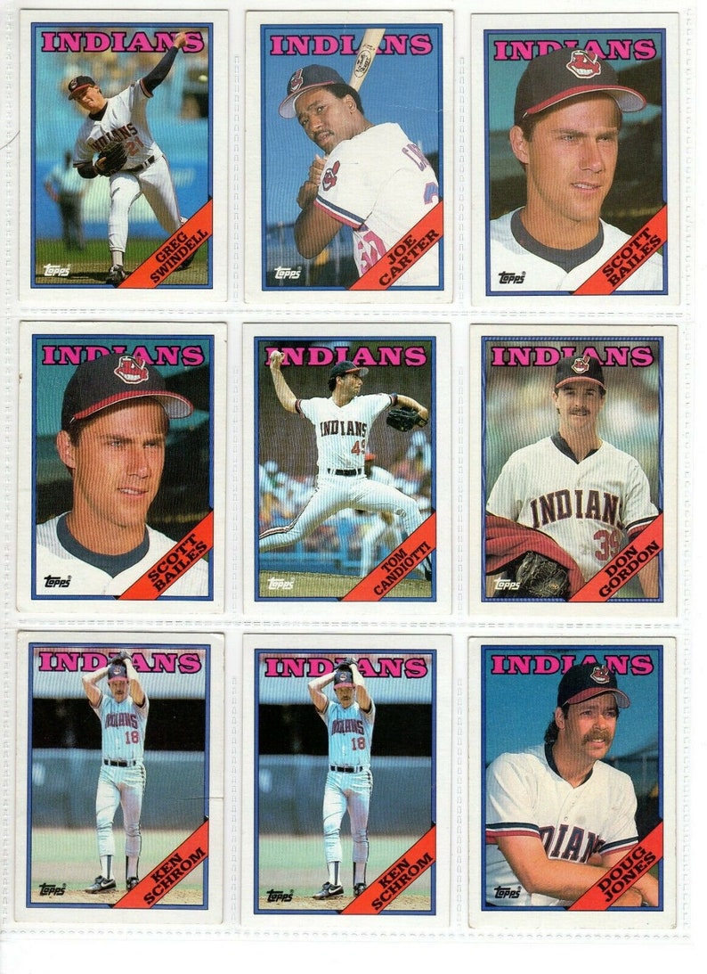1988 Topps Major Leagues Baseball Cards Cleveland Indians Set Etsy