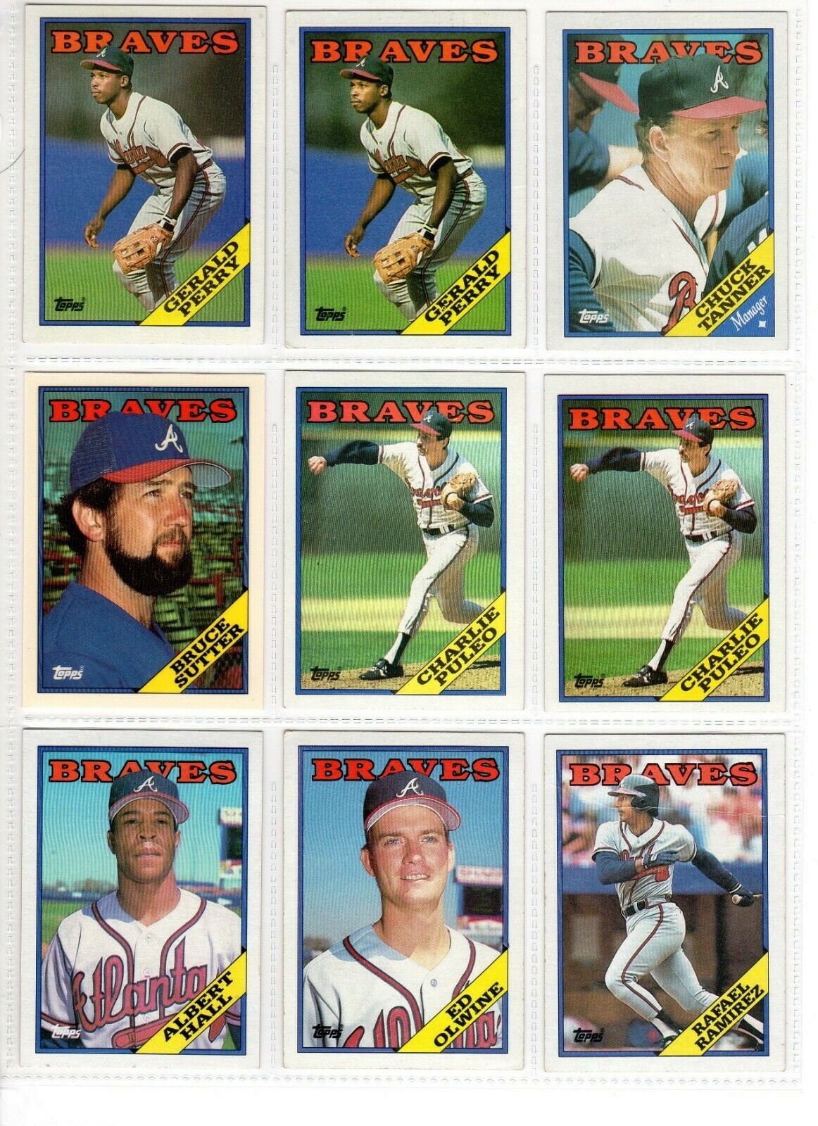 1988 Topps Major Leagues Baseball Cards Atlanta Braves Set of Etsy