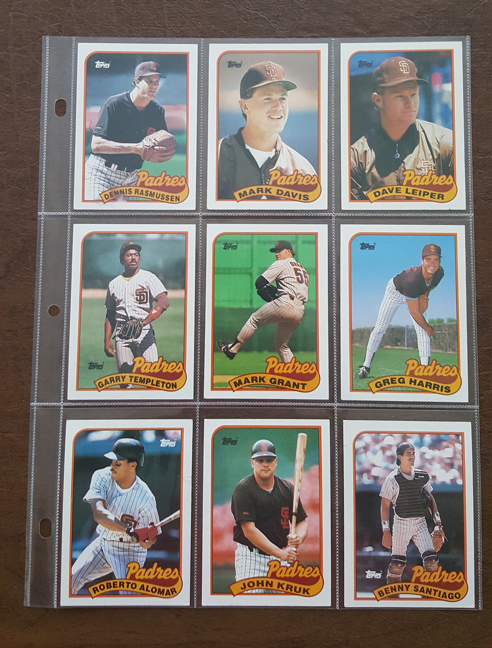 1989 Topps Major Leagues Baseball Cards San Diego Padres Set 