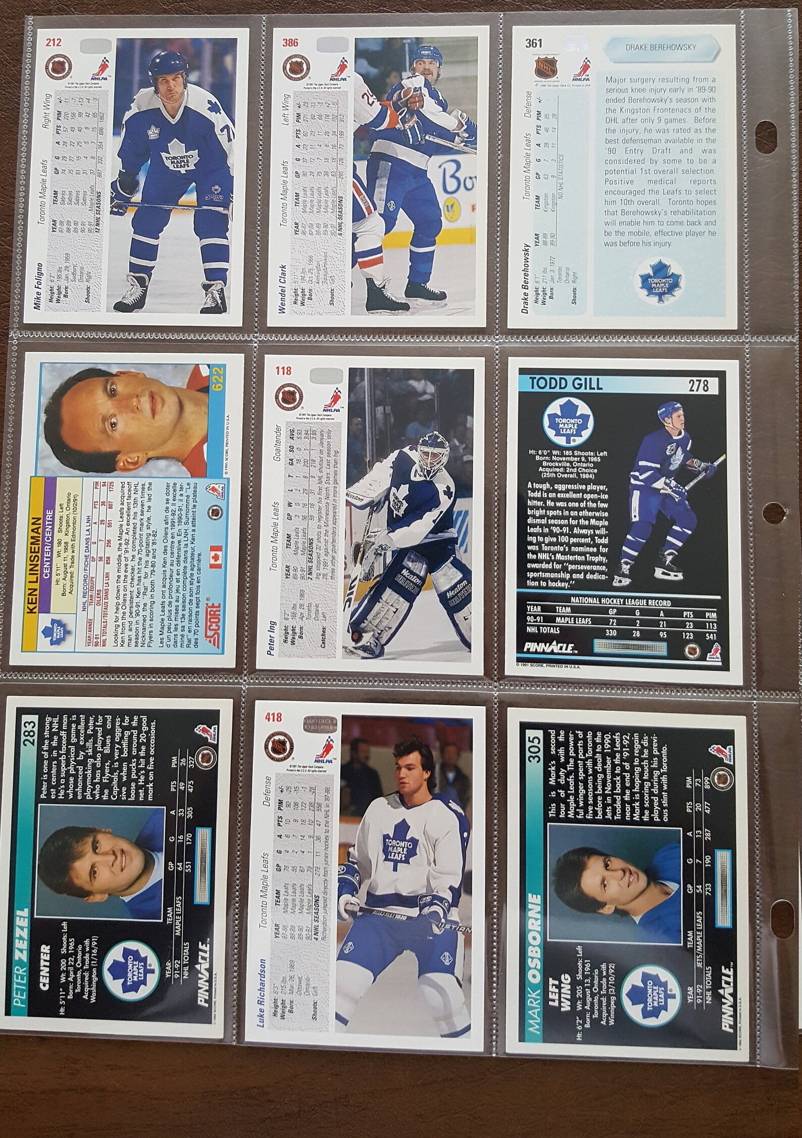 Toronto Maple Leafs Players Set of 9 Hockey Cards Etsy