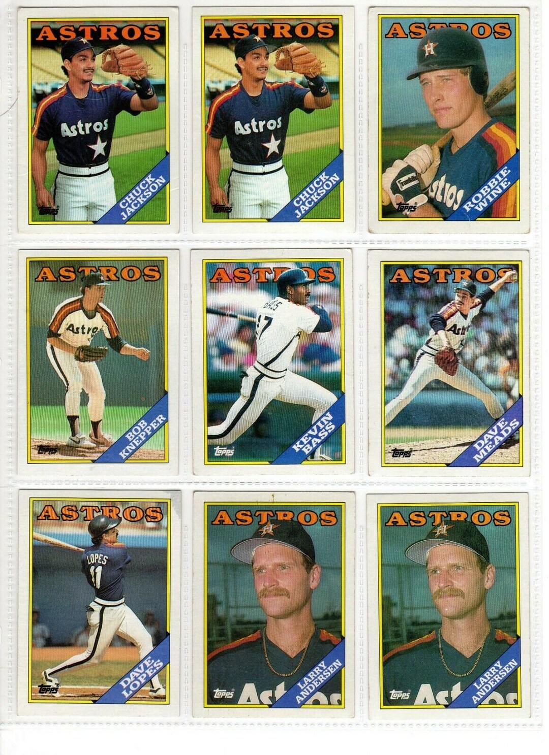 1988 Topps Major Leagues Baseball Cards Houston Astros Set of 18 Etsy