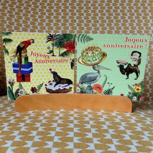 3 biglietti d'auguri T-Rex, pappagallo e pellicano (+ buste) / 3 biglietti d'auguri divertenti