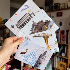 4 postales Los monumentos de Nantes