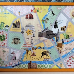 Affiche illustrée de Nantes : plan de Nantes