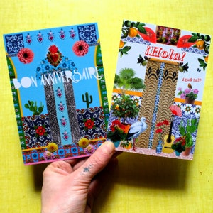 2 cartes postales "Hispano" / Espagne et Mexique / Papeterie bohème