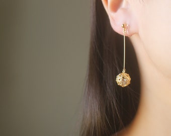 CZ Tropfen Clip auf Ohrringe, unsichtbare Clip auf Ohrringe, nicht durchbohrte Ohrringe, Ohrclips, Gold-Clip auf Ohrringe, lange Clip auf Ohrringe