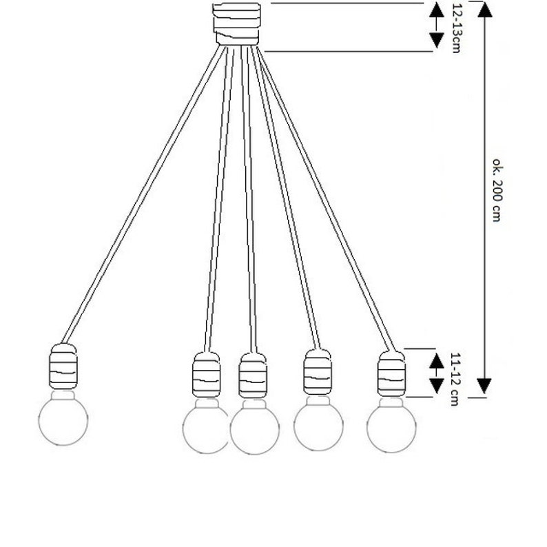 ~80 marine light,beach house,seaside decor,marine style nautical decor sailing rope for 5 light bulbs 200cm Rope long pendant light