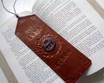 Le Seigneur des Anneaux - BOOKMARK - tolkien- fait main - cuir - anniversaire - anniversaire - noël - booklover - rat de bibliothèque - valentin