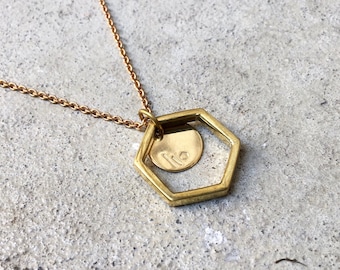 Hexa/Penta+LIO Coin NECKLACE / thin/thick / anchor chain / golden / brass / brass /