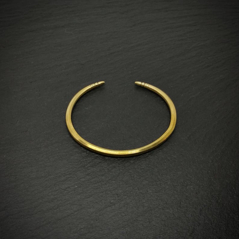 Golden Metal Cuff Bangle Bracelet Brass