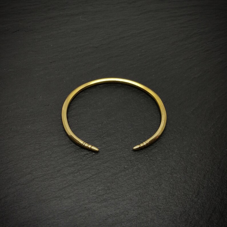 Golden Metal Cuff Bangle Bracelet Brass