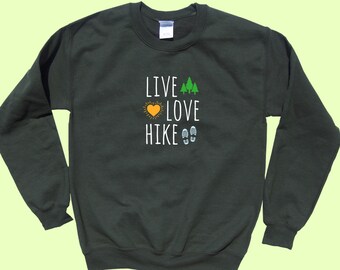 Live / Love / Hike - Hiking Crewneck Sweatshirt