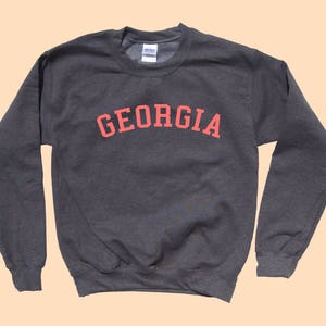 GEORGIA Crewneck State Sweatshirt Simple Design Old School College Font Great gift for traveling image 3