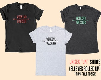 Tシャツ・カットソー [EEERRR] Weekend warrior typography long sleeve Weekend warrior typography printing stripe long sleeve (Red