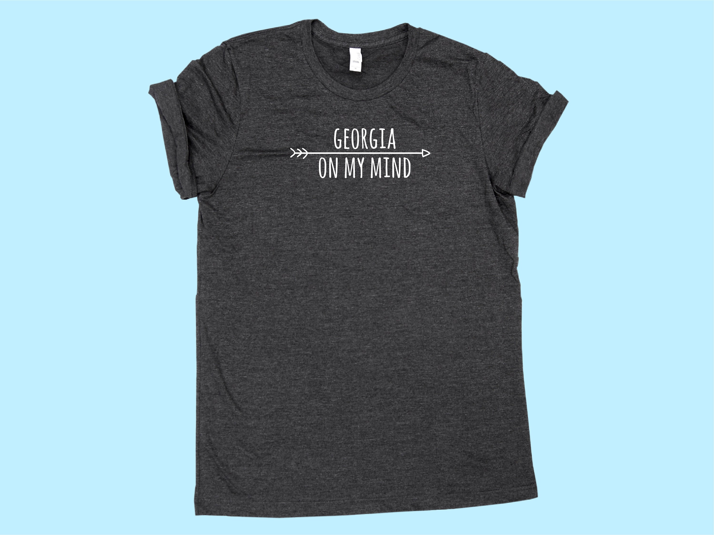 Georgia On My Mind GA Womans T Shirt Teen Girls Short Sleeve Print Leak Navel T-Shirt