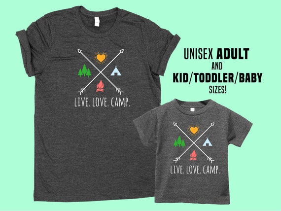 Live Love Camp X Unisex Camping Shirt Kid Toddler Baby Etsy