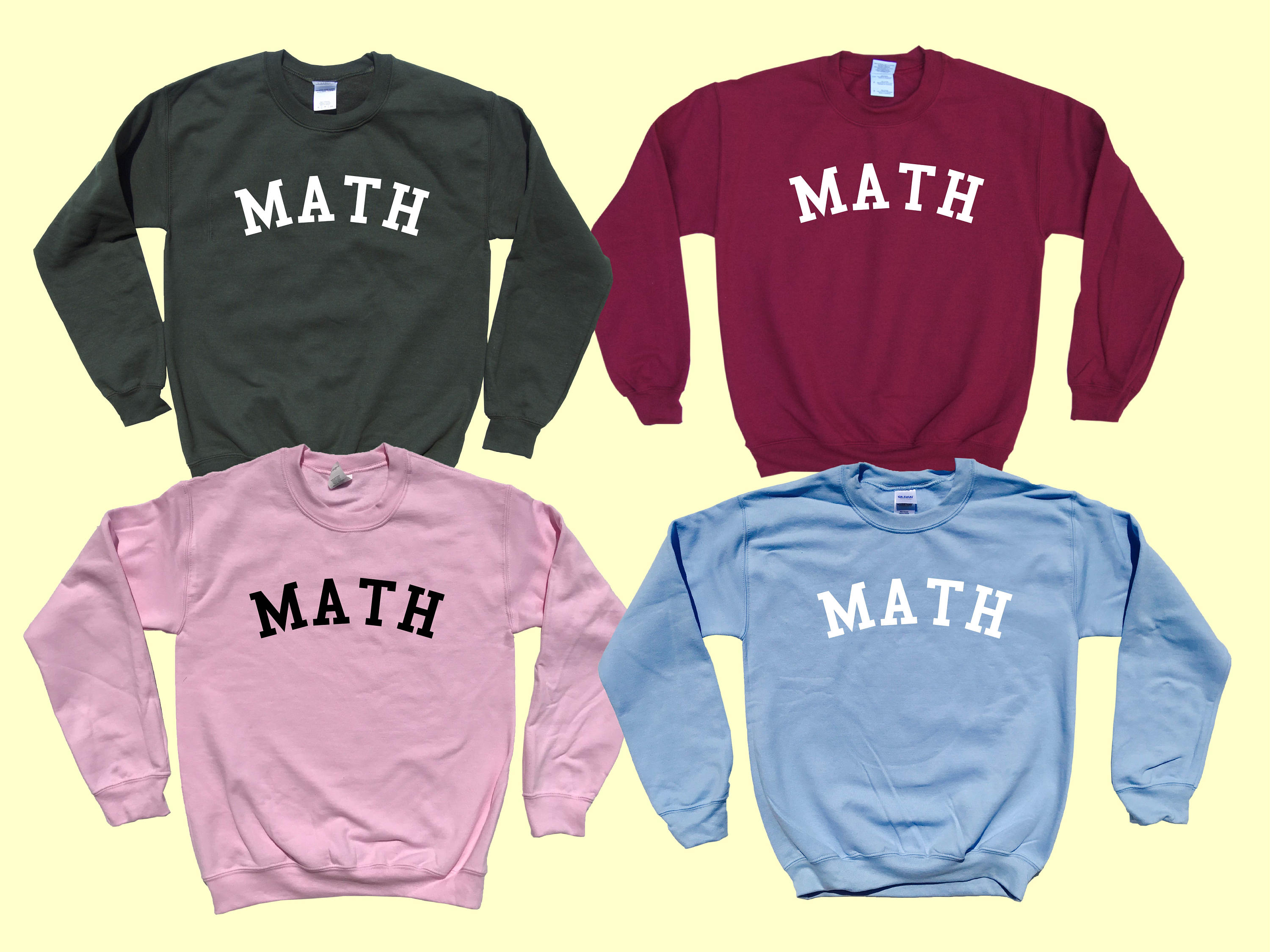 Happy Math Sweater MATH - Crewneck Sweatshirt - Teacher and Mathematician Favorite ...