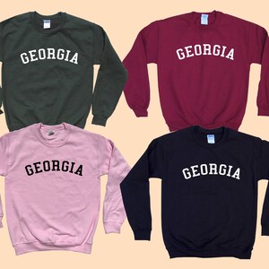 GEORGIA Crewneck State Sweatshirt Simple Design Old School College Font Great gift for traveling image 2